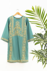 DC-0379 C-GREEN EMBROIDERED KURTA